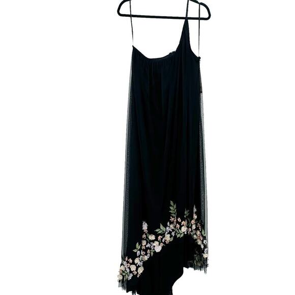 Mac Duggal Asymmetric Floral Chiffon High-Low Sleeveless Black Gown Size 10 NWT - Picture 13 of 13